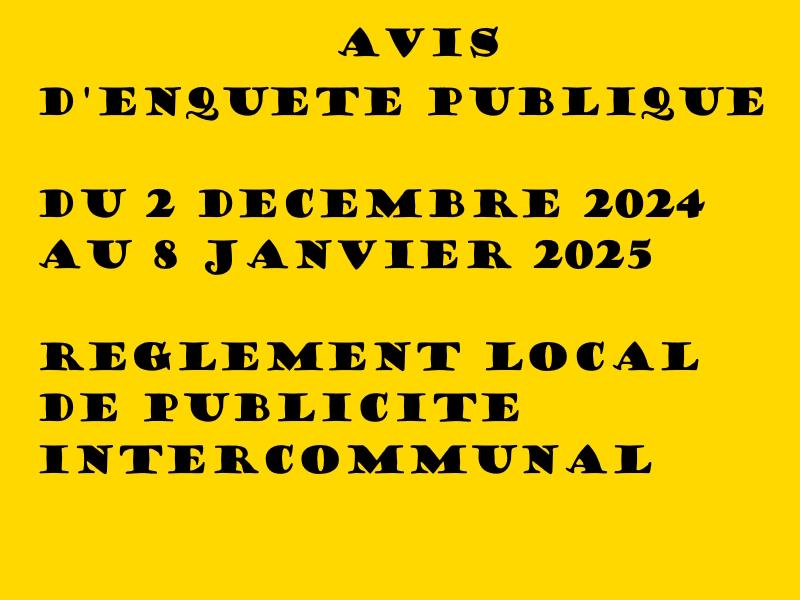 Avis d'enquête publique sur RPLI
